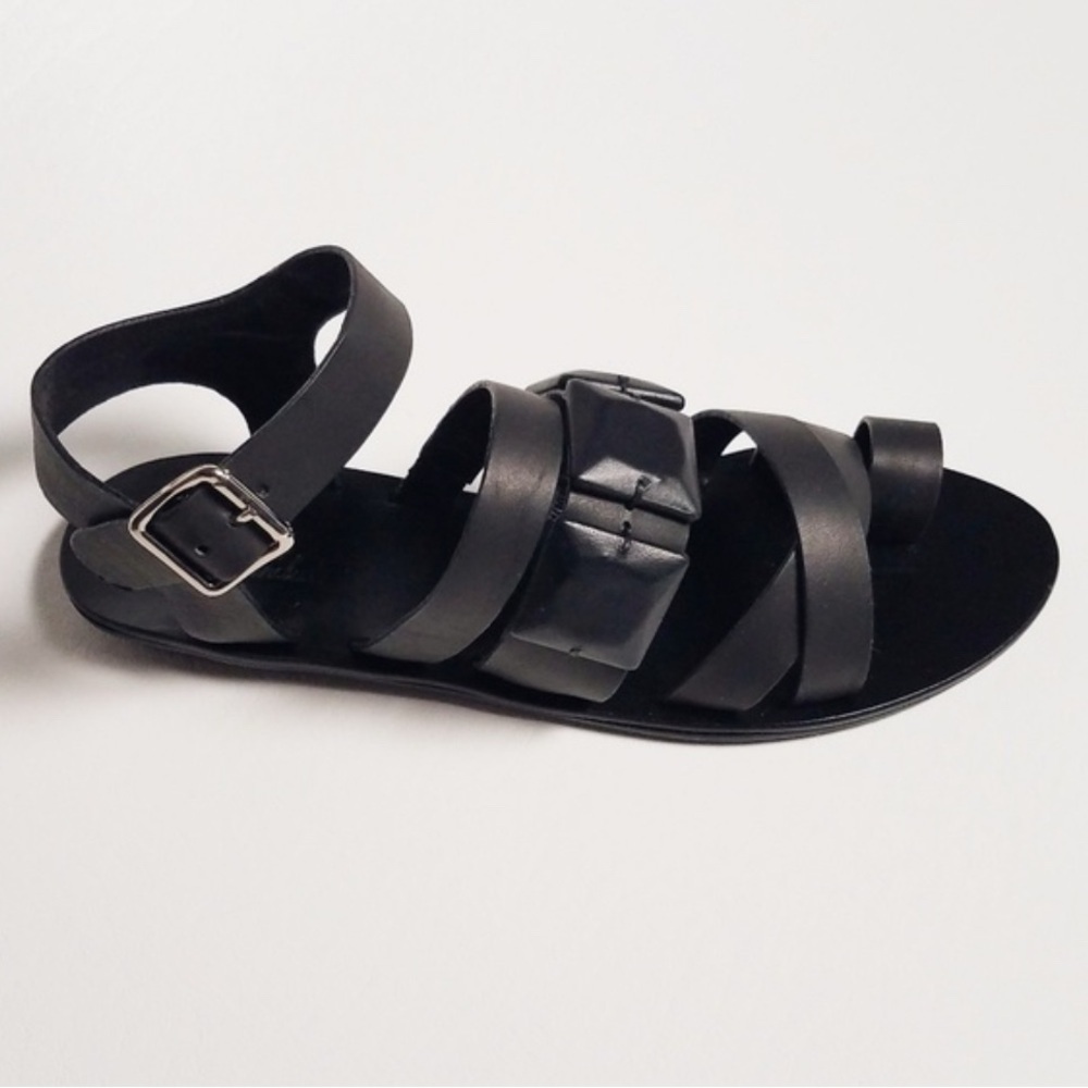 Loeffler Randall Black Leather Gladiator Sandal Capsule Vacation summer | 8